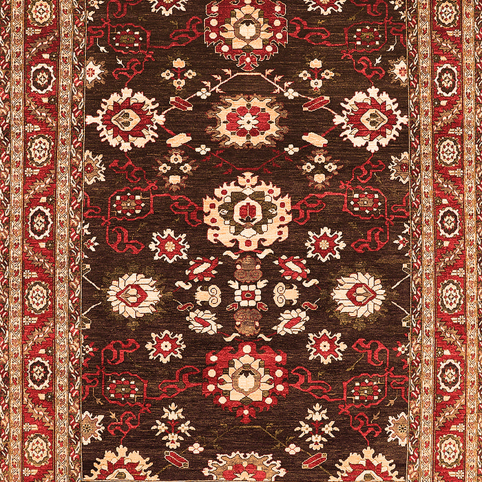 Machine Washable Oriental Orange Industrial Area Rugs, wshurb1489org