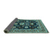 Sideview of Oriental Turquoise Industrial Rug, urb1489turq