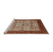 Sideview of Machine Washable Industrial Modern Tomato Red Rug, wshurb1490