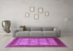 Machine Washable Oriental Purple Industrial Area Rugs in a Living Room, wshurb1490pur