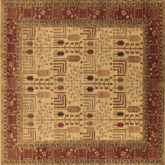 Square Oriental Brown Industrial Rug, urb1490brn