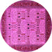 Round Oriental Pink Industrial Rug, urb1490pnk