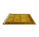 Sideview of Machine Washable Oriental Yellow Industrial Rug, wshurb1490yw