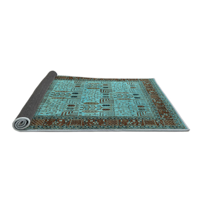 Sideview of Oriental Light Blue Industrial Rug, urb1490lblu