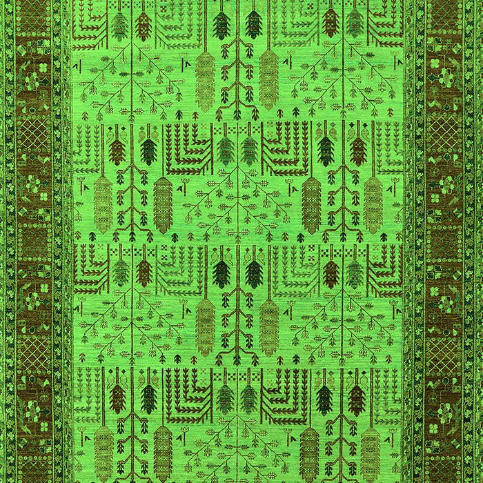 Machine Washable Oriental Green Industrial Area Rugs, wshurb1490grn
