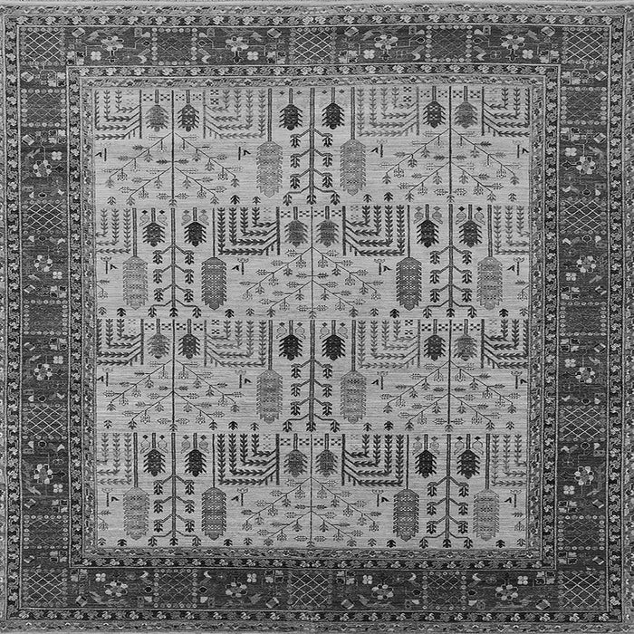 Square Machine Washable Oriental Gray Industrial Rug, wshurb1490gry