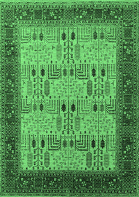 Oriental Emerald Green Industrial Rug, urb1490emgrn