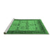 Sideview of Machine Washable Oriental Emerald Green Industrial Area Rugs, wshurb1490emgrn