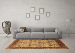 Machine Washable Oriental Brown Industrial Rug in a Living Room,, wshurb1490brn