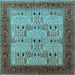 Square Oriental Light Blue Industrial Rug, urb1490lblu