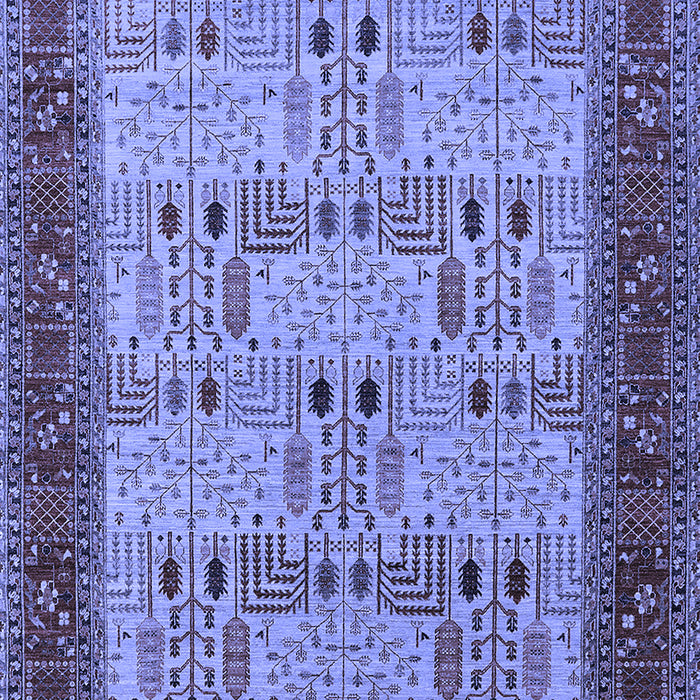 Machine Washable Oriental Blue Industrial Rug, wshurb1490blu