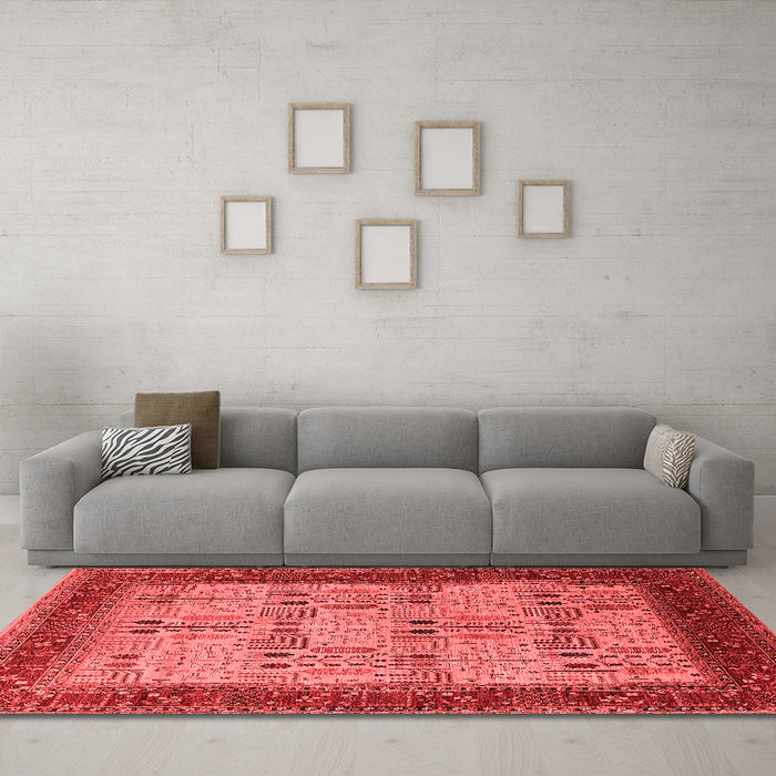 Industrial Red Washable Rugs