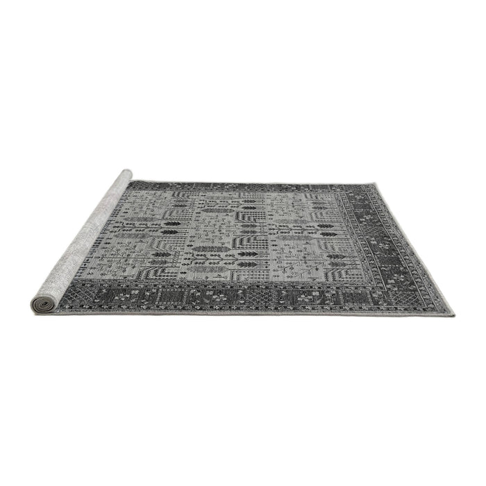 Sideview of Machine Washable Oriental Gray Industrial Rug, wshurb1490gry