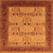 Square Oriental Orange Industrial Rug, urb1490org