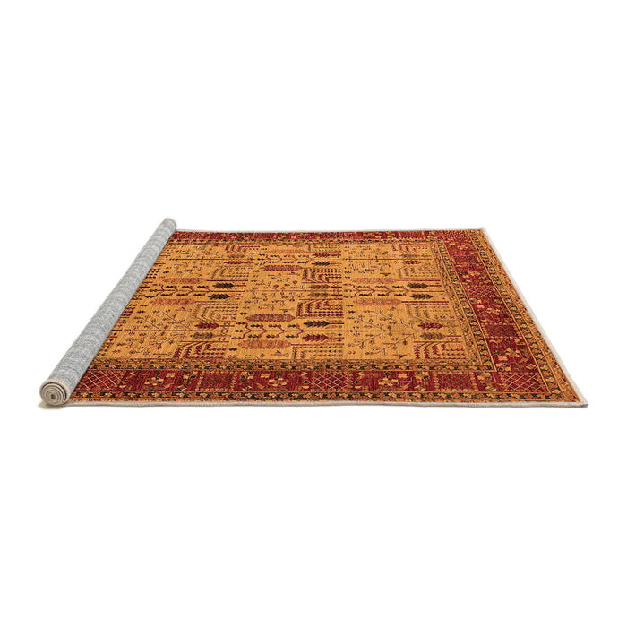 Sideview of Machine Washable Oriental Orange Industrial Area Rugs, wshurb1490org