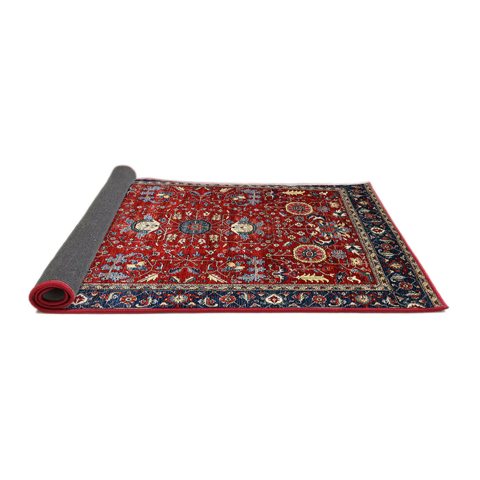 Sideview of Mid-Century Modern Cranberry Red Oriental Rug, urb1491