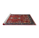 Sideview of Machine Washable Industrial Modern Cranberry Red Rug, wshurb1491