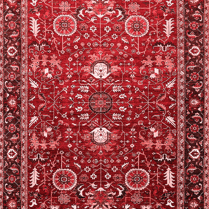 Machine Washable Oriental Red Industrial Rug, wshurb1491red