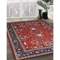 Mid-Century Modern Cranberry Red Oriental Rug, urb1491