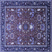 Square Oriental Blue Industrial Rug, urb1491blu