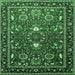 Square Oriental Emerald Green Industrial Rug, urb1491emgrn