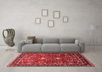 Machine Washable Oriental Red Industrial Rug, wshurb1491red