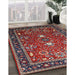 Machine Washable Industrial Modern Cranberry Red Rug in a Family Room, wshurb1491