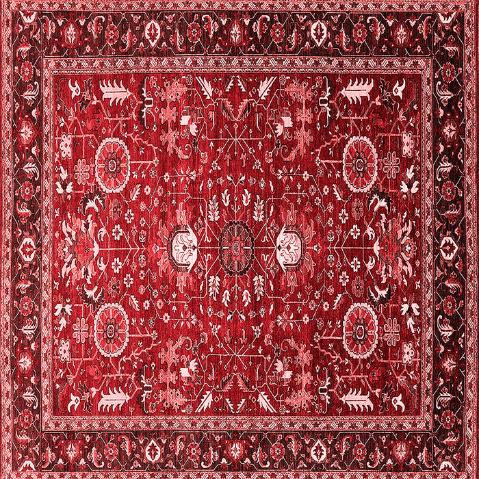 Machine Washable Oriental Red Industrial Rug, wshurb1491red