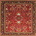 Square Oriental Orange Industrial Rug, urb1491org