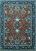 Machine Washable Oriental Light Blue Industrial Rug, wshurb1491lblu