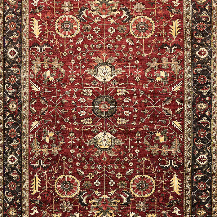 Machine Washable Oriental Brown Industrial Rug, wshurb1491brn