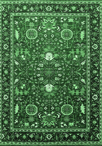 Oriental Emerald Green Industrial Rug, urb1491emgrn