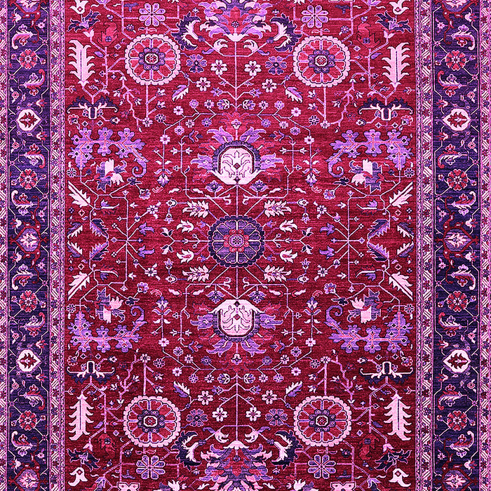 Machine Washable Oriental Pink Industrial Rug, wshurb1491pnk