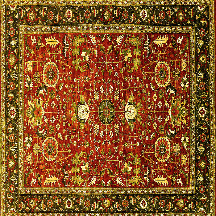 Square Oriental Yellow Industrial Rug, urb1491yw