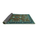 Sideview of Oriental Turquoise Industrial Rug, urb1491turq