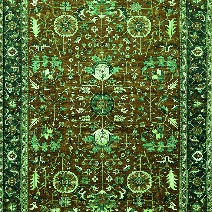 Machine Washable Oriental Green Industrial Area Rugs, wshurb1491grn