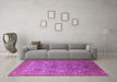 Machine Washable Oriental Pink Industrial Rug in a Living Room, wshurb1492pnk