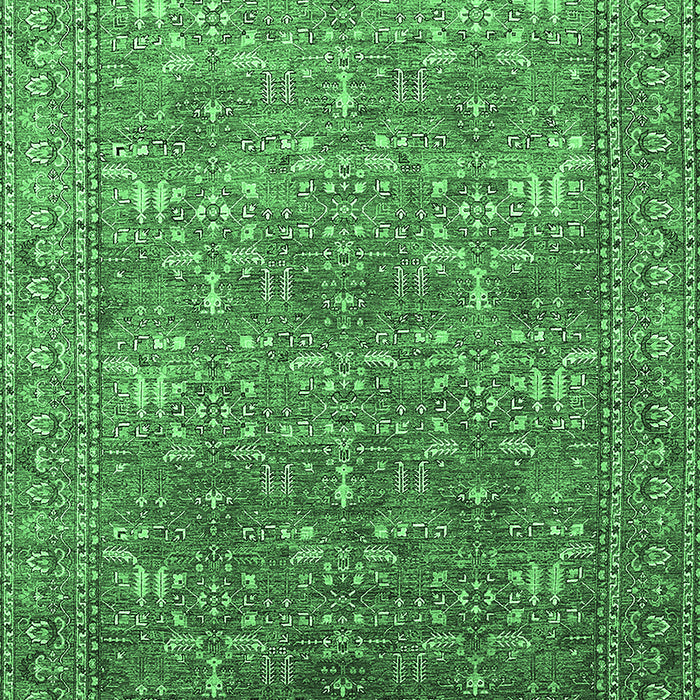 Machine Washable Oriental Emerald Green Industrial Area Rugs, wshurb1492emgrn