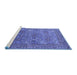 Sideview of Machine Washable Oriental Blue Industrial Rug, wshurb1492blu