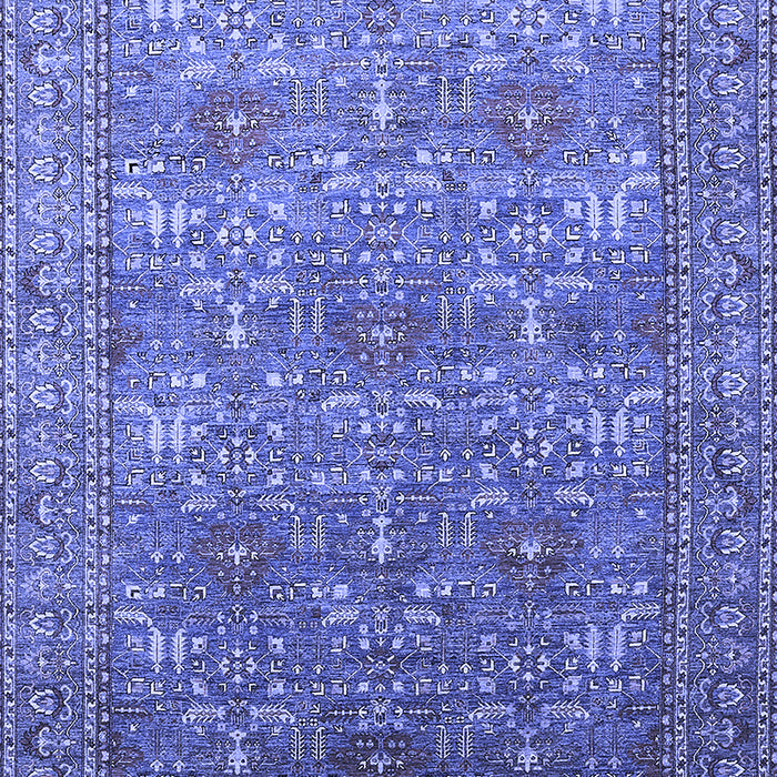 Machine Washable Oriental Blue Industrial Rug, wshurb1492blu