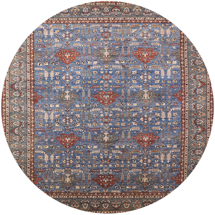 Round Machine Washable Industrial Modern Velvet Maroon Purple Rug, wshurb1492