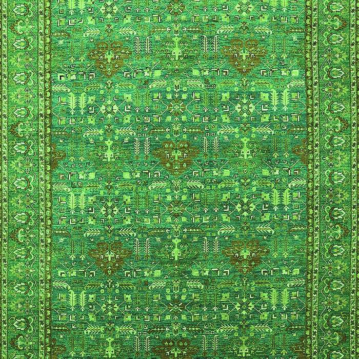 Machine Washable Oriental Green Industrial Area Rugs, wshurb1492grn