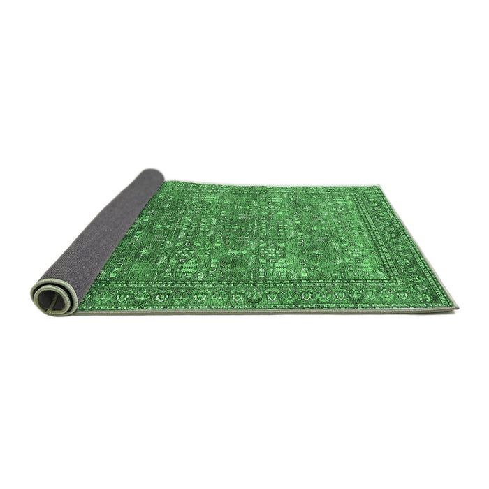Sideview of Oriental Emerald Green Industrial Rug, urb1492emgrn