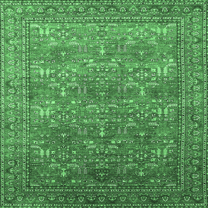 Square Oriental Emerald Green Industrial Rug, urb1492emgrn