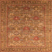 Square Machine Washable Oriental Orange Industrial Area Rugs, wshurb1492org