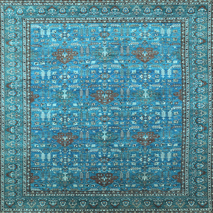 Square Oriental Light Blue Industrial Rug, urb1492lblu
