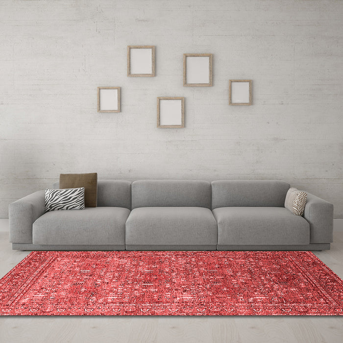 Industrial Red Washable Rugs