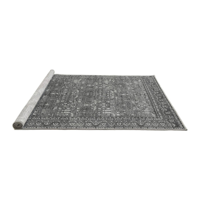 Sideview of Machine Washable Oriental Gray Industrial Rug, wshurb1492gry