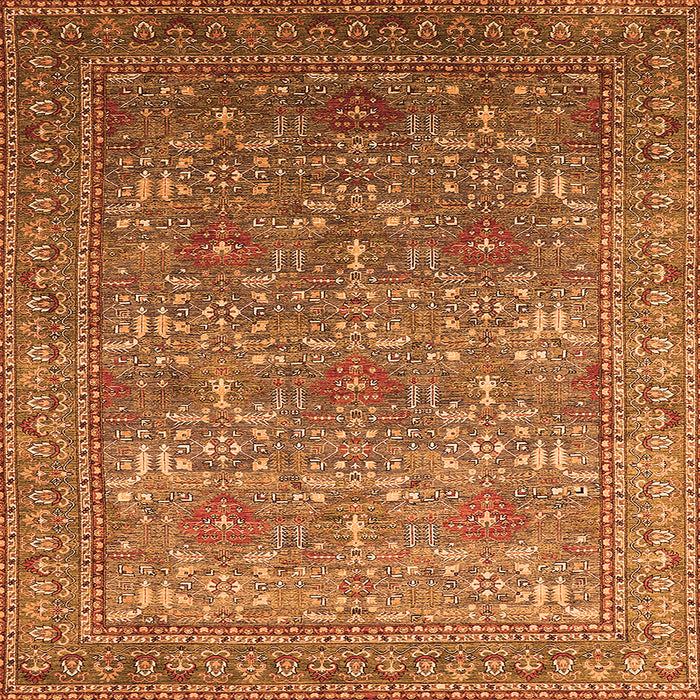 Square Oriental Orange Industrial Rug, urb1492org