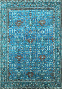 Oriental Light Blue Industrial Rug, urb1492lblu